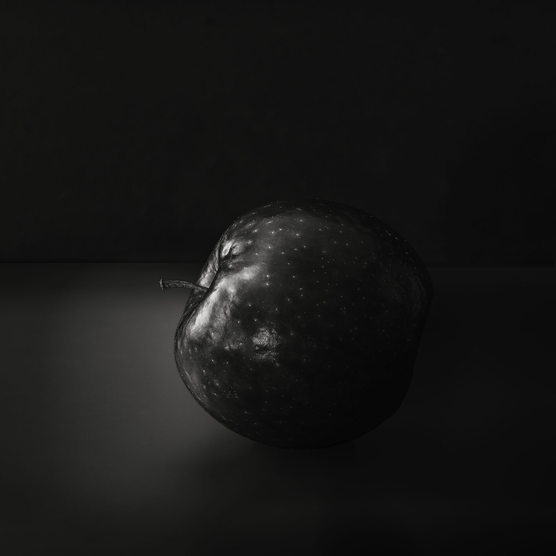 Cosmic Apple Photograph in Black and White