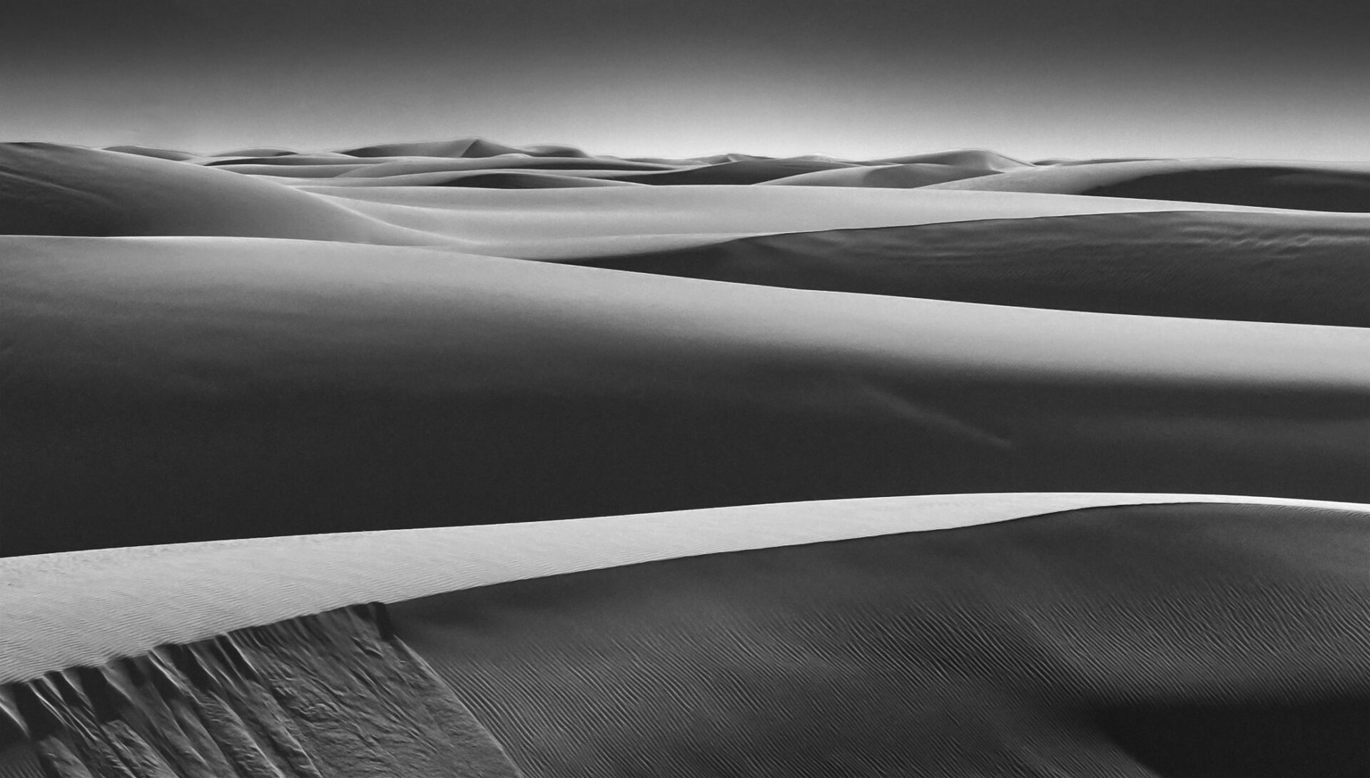 White Sands Dunes With Layers Long Shot