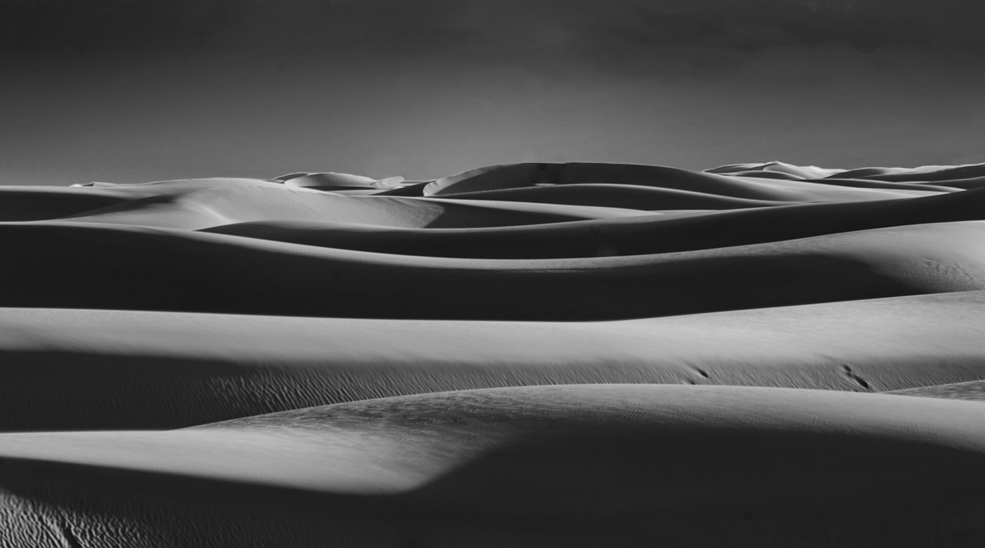 White Sands Dunes Image in Black and White